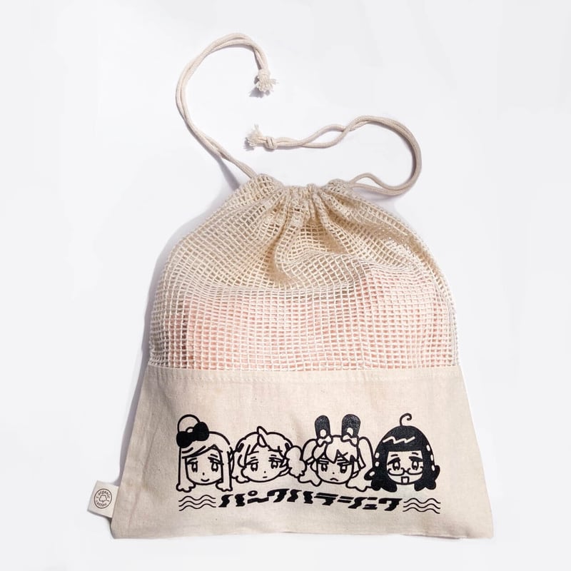 メッシュ巾着 東京ガンボのメッシュ巾着（Tokyo Gumbo mesh drawstring bag） |
