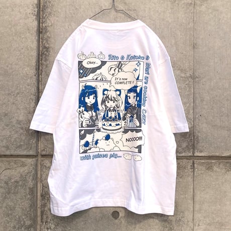 モルケーキ BIGシルエットTシャツ ホワイト（Guinea Pig Cake Over Size T-Shirt White）