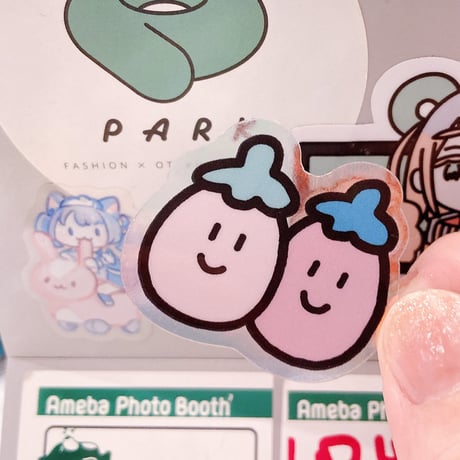 ナスのステッカーセット（Eggplant Sticker Set）