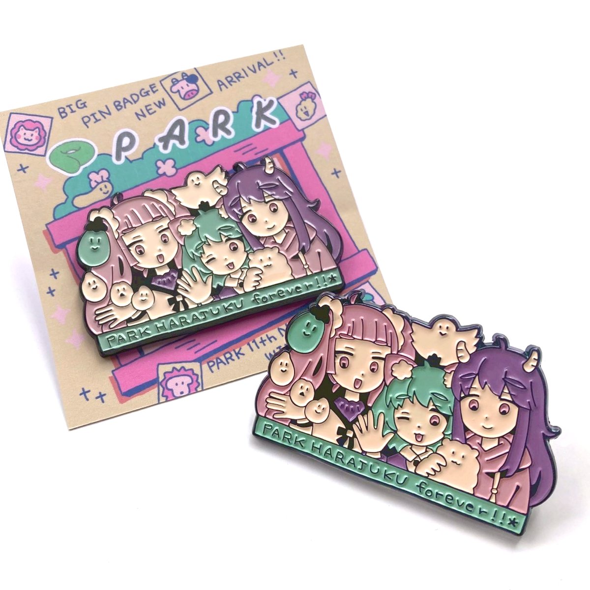 マドンナ　ピンバッジ Rainbow trout original design pins 跳ねる ニジマス
