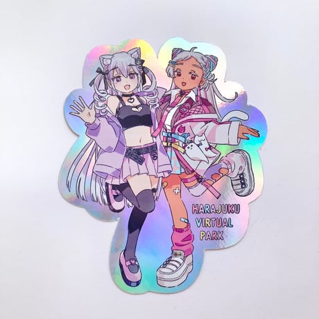 原宿バーチャルパーク 鳳玲天々×猫吹ケムリ　なかよしキラキラステッカー