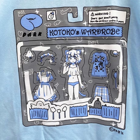きせかえことこＴシャツ　ライトブルー（Dress up Kotoko T-shirt Light Blue）