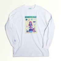 【東京ガンボ】おもしろシール風 晴子ロンTee　ホワイト
