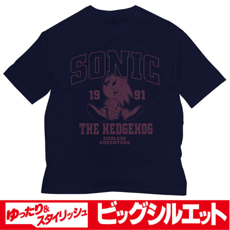 【COSPA】クラシックソニック ビッグシルエットTシャツ [ソニック・ザ・ヘッジホッグ]　ネイビー 0381-1443