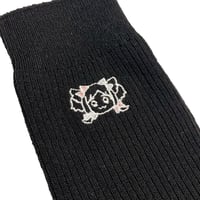 原宿バーチャルパーク　猫吹ケムリ×PARK  刺繍ソックス ブラック