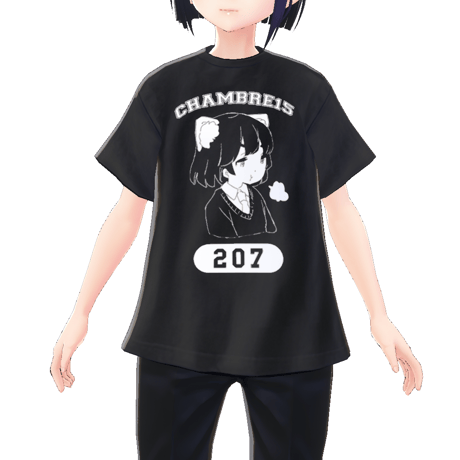 【VRoid用テクスチャ】綿紬ことこ カレッジTシャツ