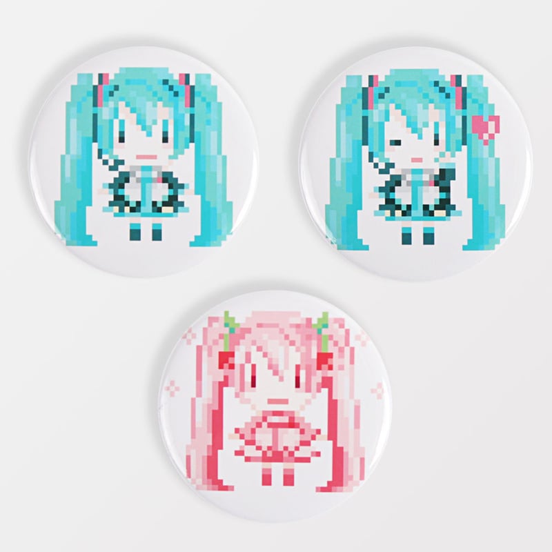 激眠　缶バッジ　ドット YUtuKI/明晰夢】ドット絵ミク缶バッジ (全3種類) | PARK公式通販