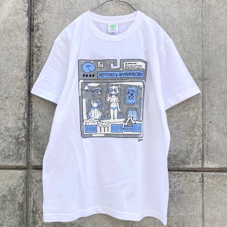 きせかえことこＴシャツ　ホワイト（Dress up Kotoko T-shirt White）