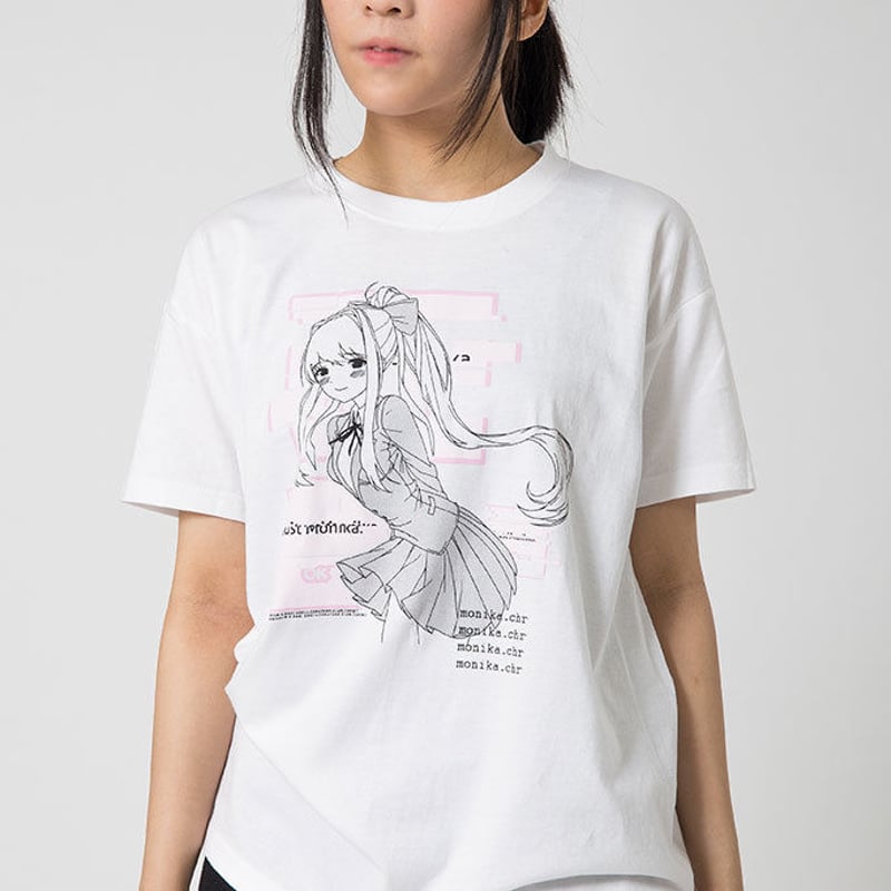 ドキドキ文芸部 モニカ Tシャツ Doki Doki Literature Club!, DDLC!, Monika, Adult T-Shirt