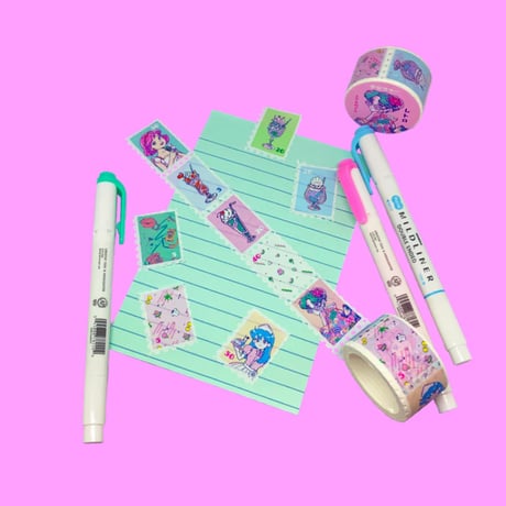 【宇宙サマー】RETRO STAMP WASHI TAPE ROLL