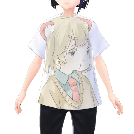 【VRoid用テクスチャ】綿紬ことこ フルグラフィックTシャツ