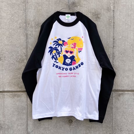 カカオのサーフラグランロンT ブラック（Cacao’s Surf Raglan Long Sleeve T-shirt Black）