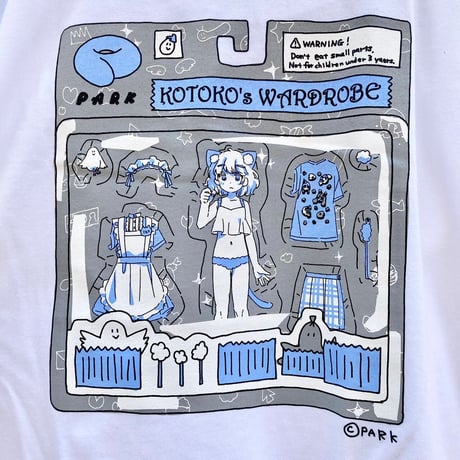 きせかえことこＴシャツ　ホワイト（Dress up Kotoko T-shirt White）