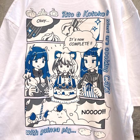 モルケーキ BIGシルエットTシャツ ホワイト（Guinea Pig Cake Over Size T-Shirt White）