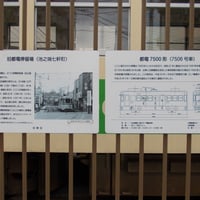 都電7500系　旧都電停車場（池之端七軒町）案内板