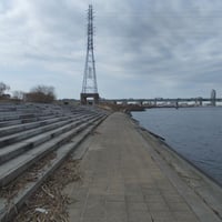 荒川縁　 新田地区親水護岸