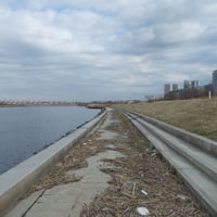 荒川縁　 新田地区親水護岸