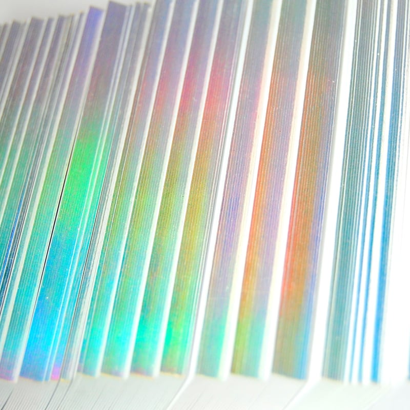 サンプル5 紙断面ホログラム箔カード | コスモテックサンプル直売所