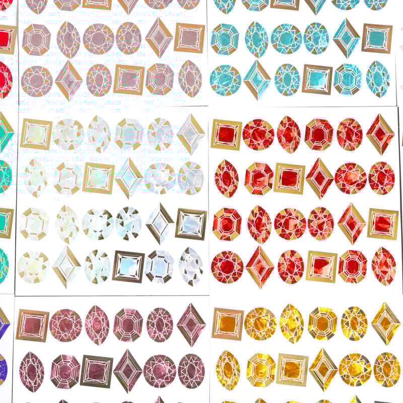 限定発売 】 12ヶ月セット『 箔宝石 - Birthstone - 』シール