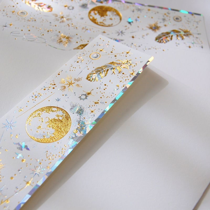 箔便箋＋箔封筒 レターセット 『 白夜飛行 - 光輝燦爛