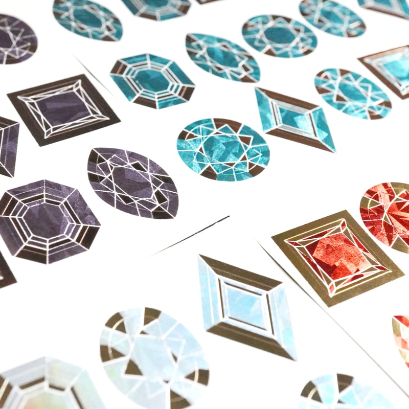 限定発売 】 12ヶ月セット『 箔宝石 - Birthstone - 』シール