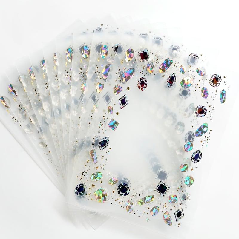 A5サイズ 『 箔宝石 』 3色箔押しクリアファイル（ clear