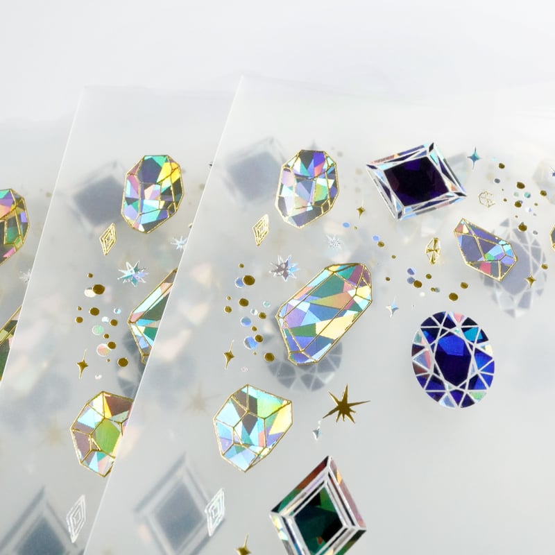 A5サイズ 『 箔宝石 』 3色箔押しクリアファイル（ clear plastic file