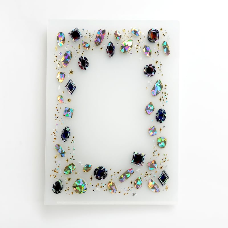 A5サイズ 『 箔宝石 』 3色箔押しクリアファイル（ clear