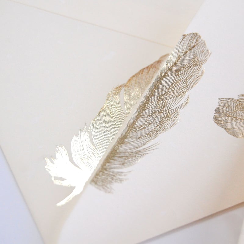 箔押し究極羽根表現 】 箔封筒 『 白鳥・黒鳥 』 | コスモテック