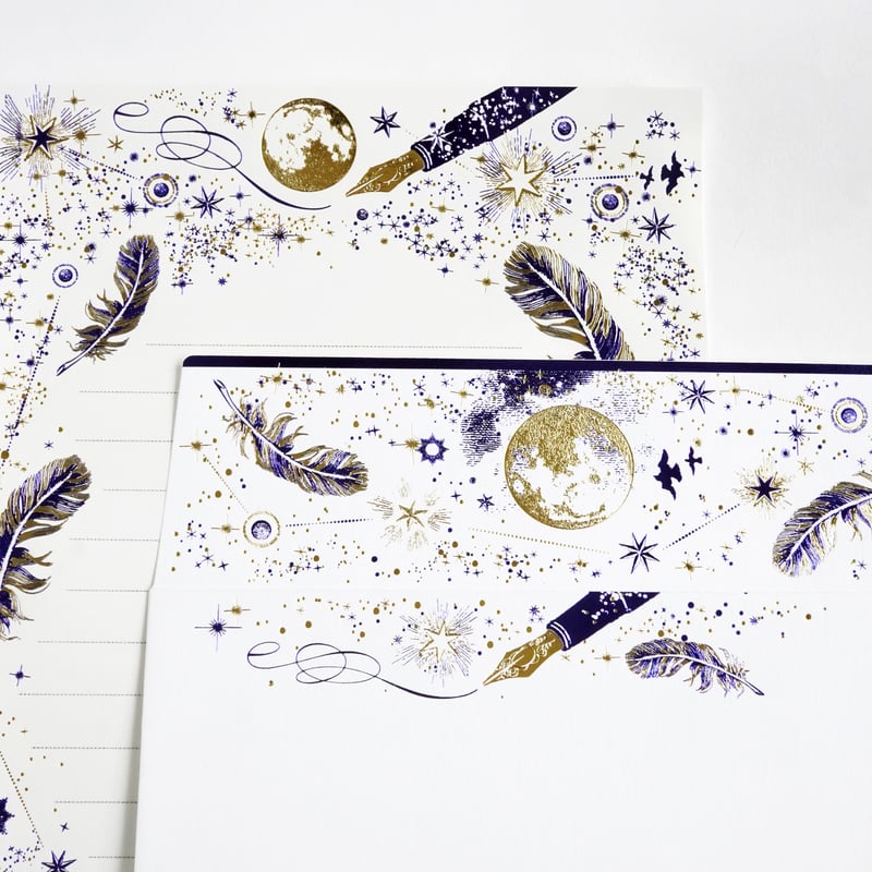 ブログ開設20周年記念 製品 】白夜飛行『 箔便箋 』『 箔封筒 』誕生石