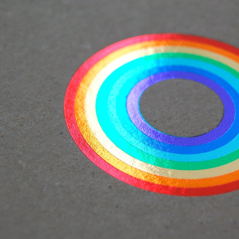 箔押し7色押し 『 虹 』 正方形ななめリングノート | コスモテック