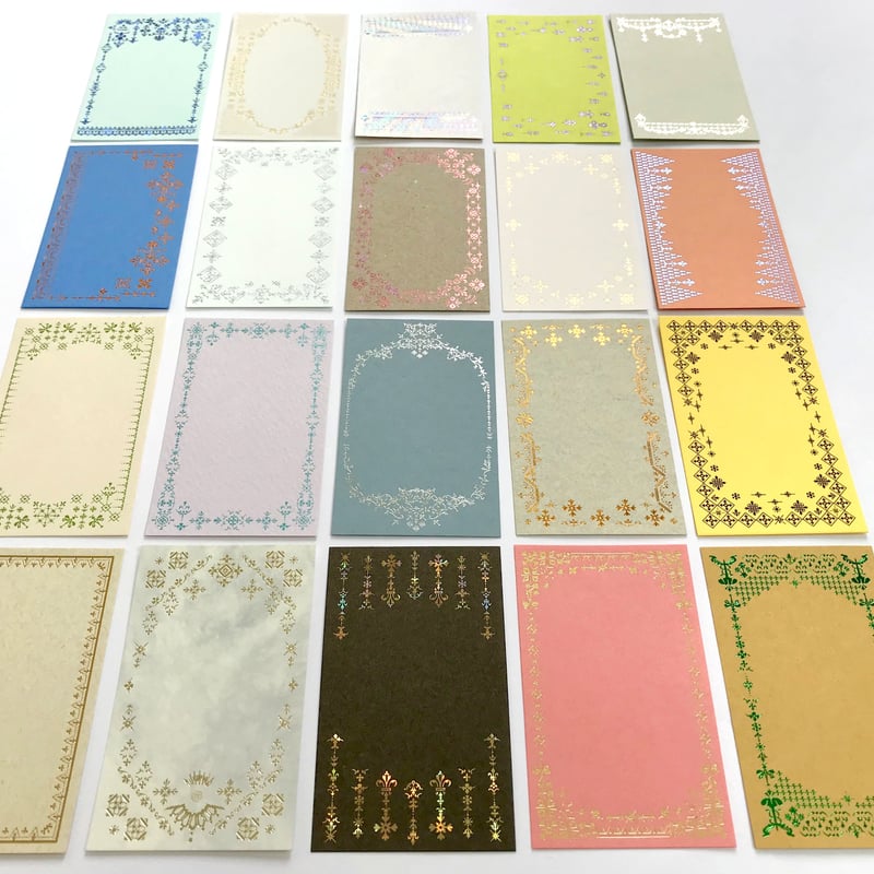 増刷 】 花形装飾活字（ フルニエ ）箔押しミニカード20種 | コスモ