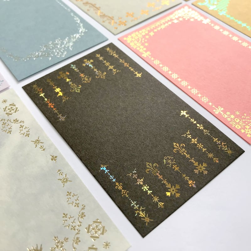 増刷 】 花形装飾活字（ フルニエ ）箔押しミニカード20種 | コスモ