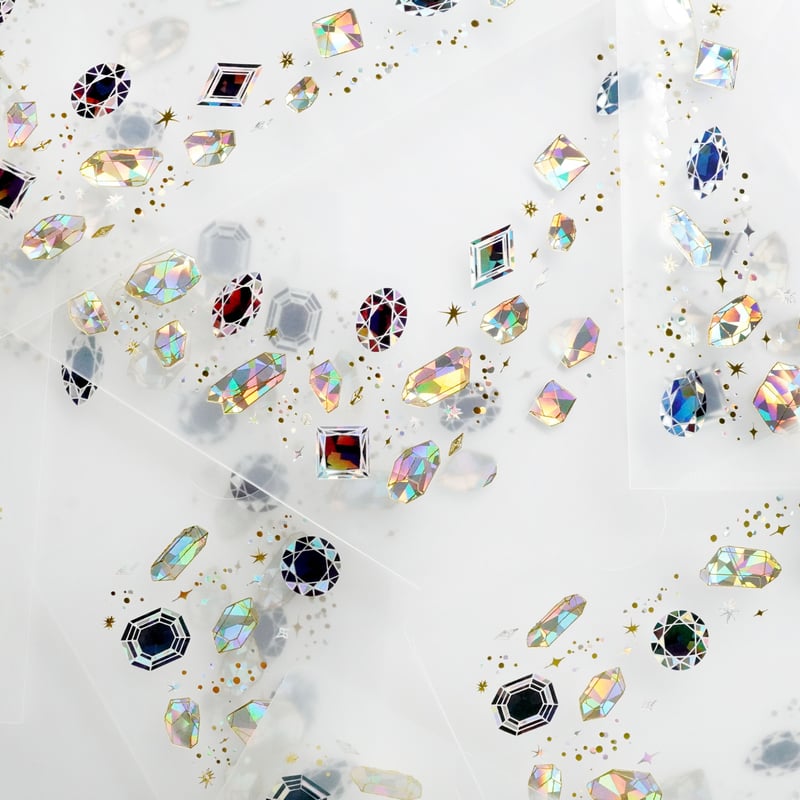 A5サイズ 『 箔宝石 』 3色箔押しクリアファイル（ clear