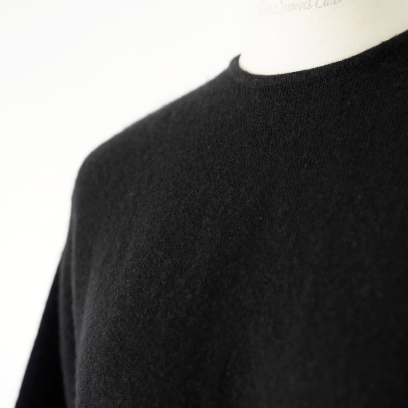 avec deuxclefs クロップドハーフスリーブニット navy