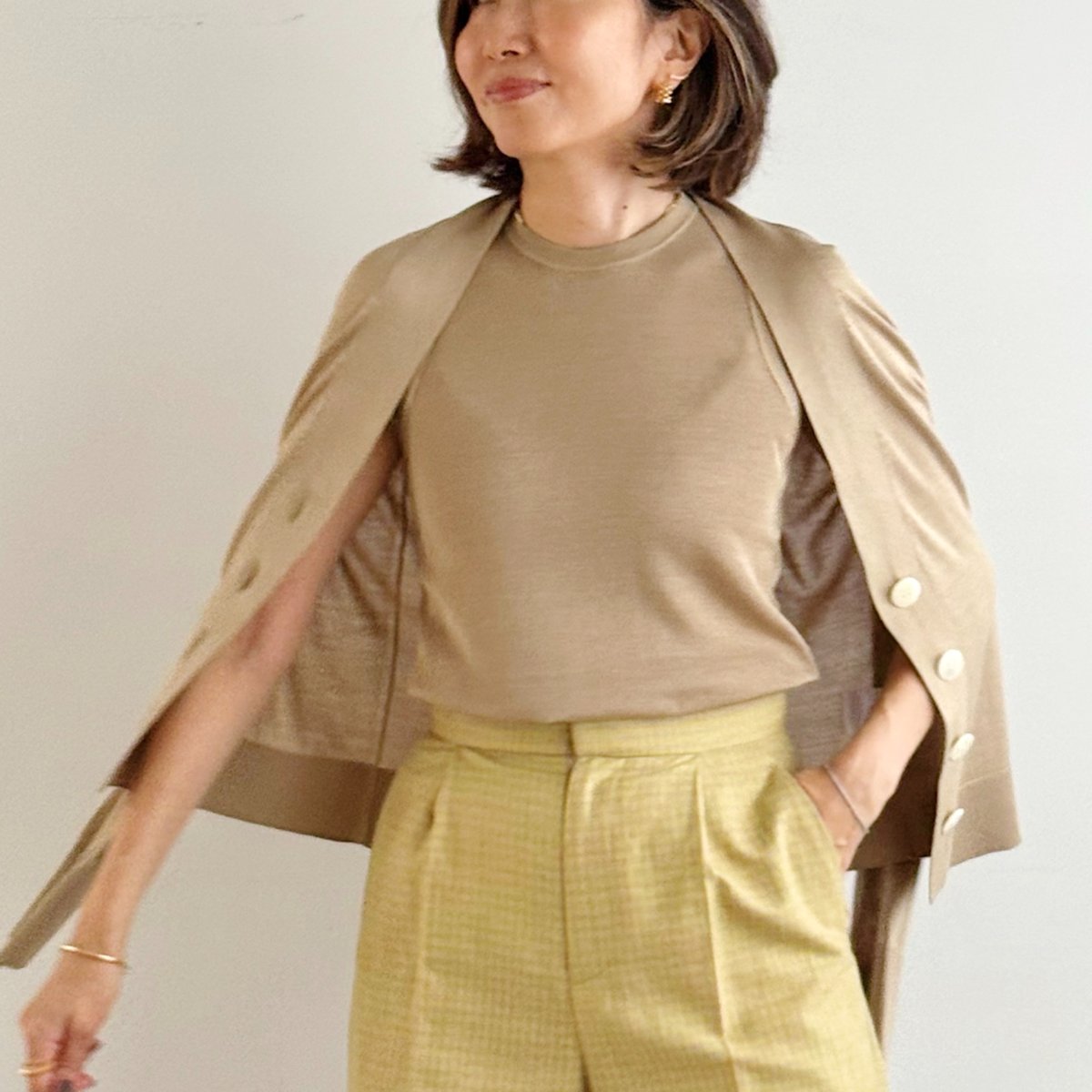 未使用級 極美品 2023SS エンフォルド レイヤードカーディガン シルク