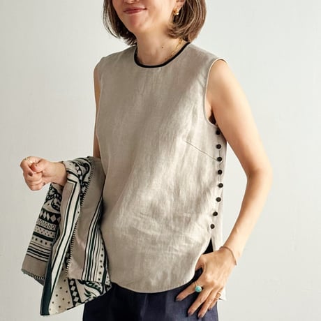 avec deuxclefs ブラウス　白 avec deuxclefs ブラウス