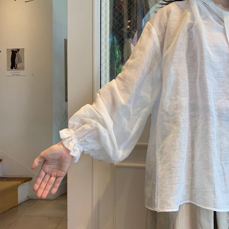 De bon coer シアーリネンボウタイブラウス