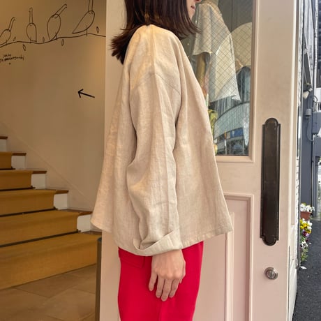 HUIS.　シャトルリネンショートカーディガン