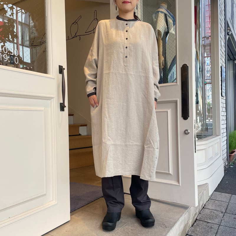 eski.エスキ　リメイクリネンドレス　ホワイト　ヴィンテージ　ワンピース eski. original remake linen dress / white / pl