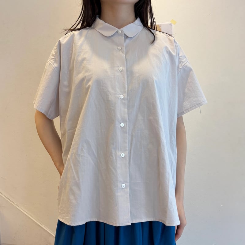 HUIS. オーガニックコットン丸襟半袖ブラウス | OUI FOYER オンライン 