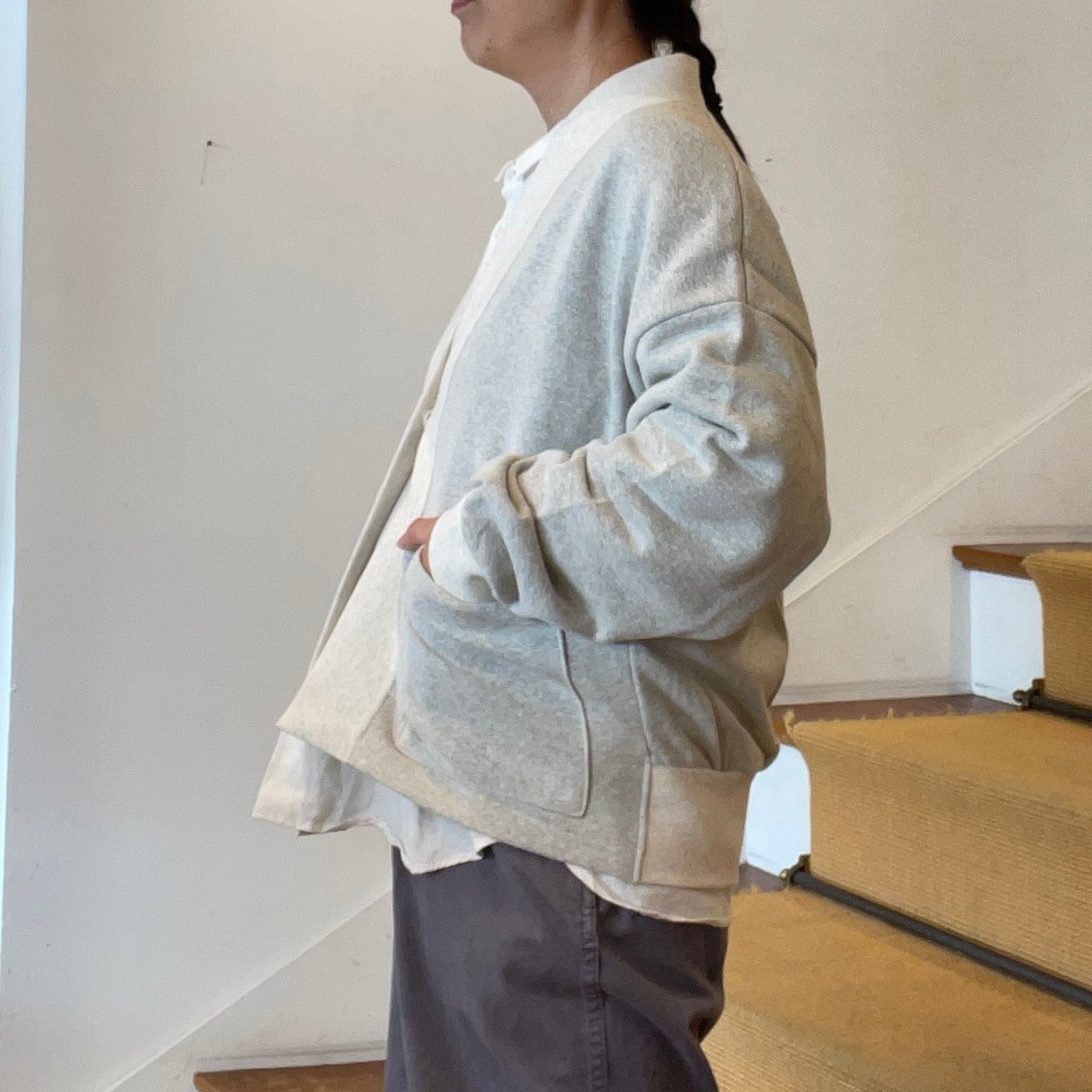 HUIS in house SUVINスウェットリブカーディガン | OUI FOYER オン