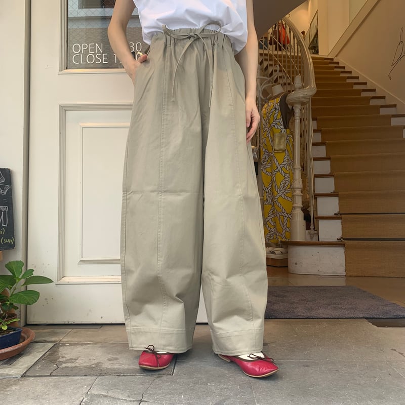 ホコモモラ シビラ パンツ ワイドパンツ ブラウン 40 コットン ポリウレタン ブランド公式通販
