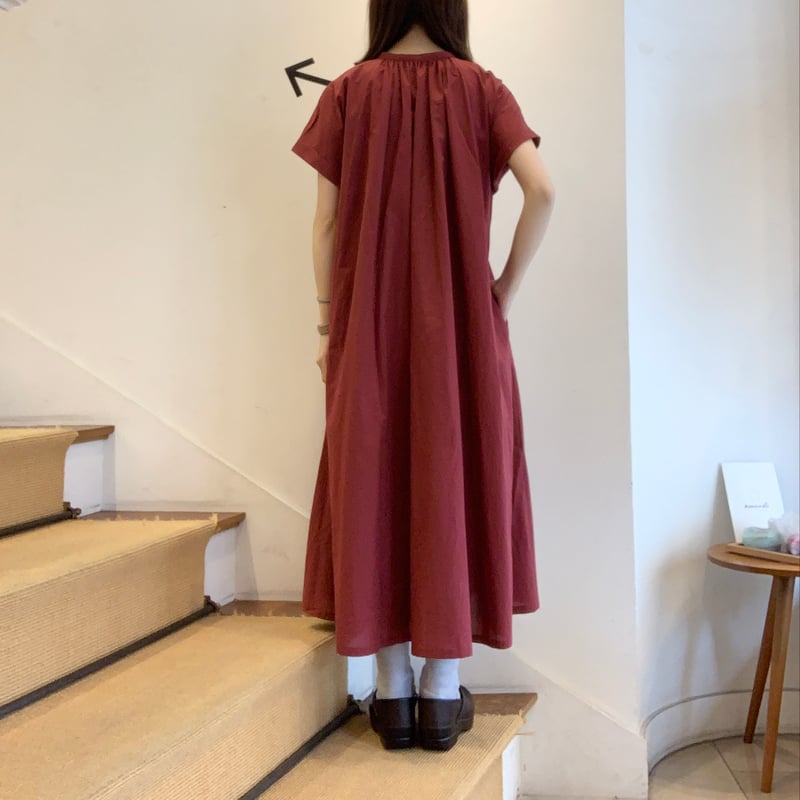 HUIS コットン＆リネン　フレンチスリーブワンピース HUIS コットン＆リネン フレンチスリーブワンピース HUIS | コットン