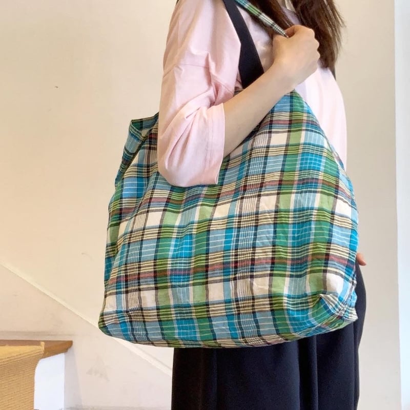 TEMBEA マドラスチェック トートバッグ TEMBEA（テンベア）の「TEMBEA / PAPER TOTE SMALL GINGHAM