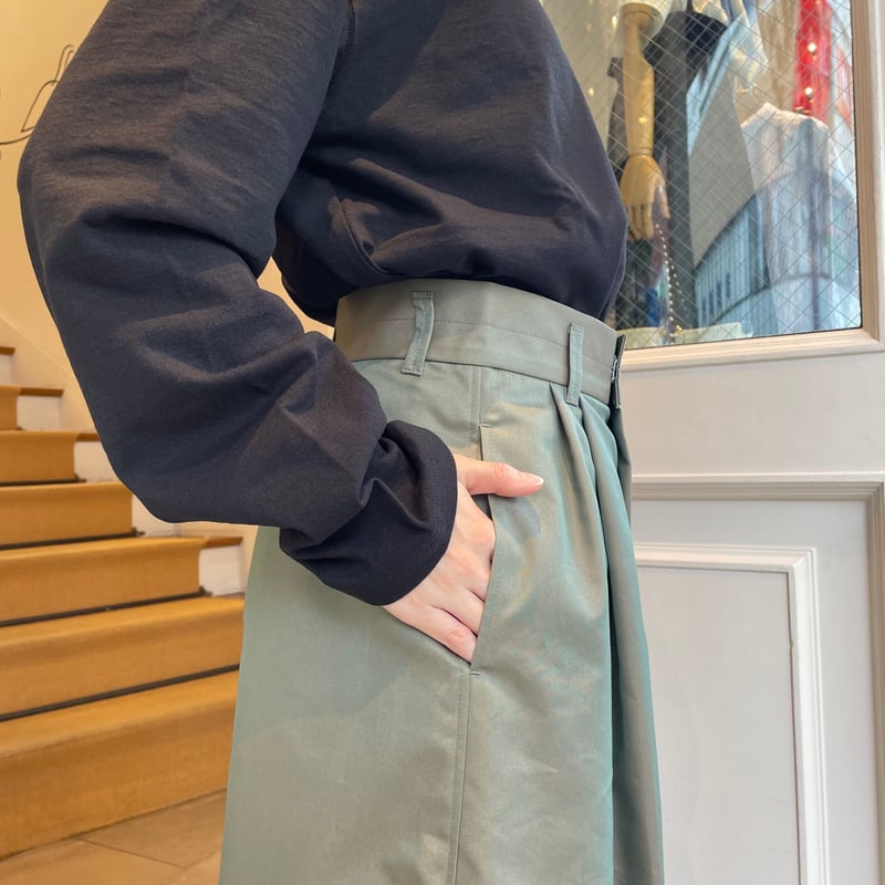 U PHORICA シャンブレーギャバワイドパンツsize1 U PHORICA シャンブレーギャバワイドパンツ | OUI FOYER