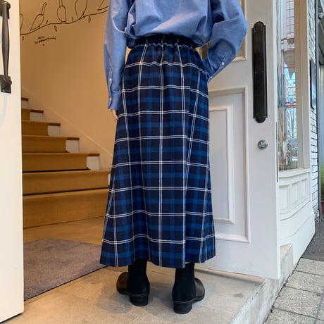 Manna フランネルタータンチェックギャザースカート