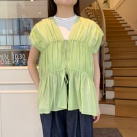 U PHORICA　コットンシルクローンギャザーブラウス