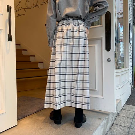 Manna フランネルタータンチェックギャザースカート