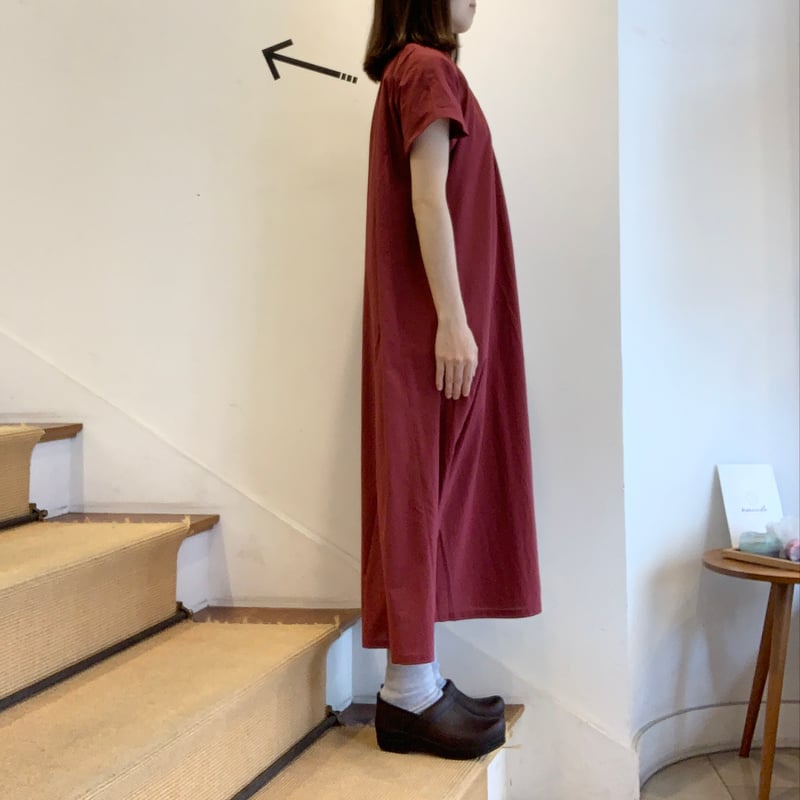 HUIS コットン＆リネン　フレンチスリーブワンピース HUIS コットン＆リネン フレンチスリーブワンピース HUIS